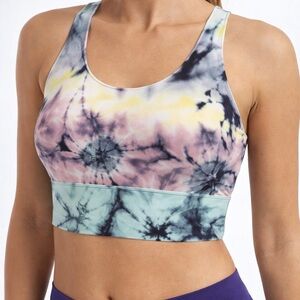 Gottex Women’s Large Tie Dye Sports Bra Racerback Multicolor Activewear